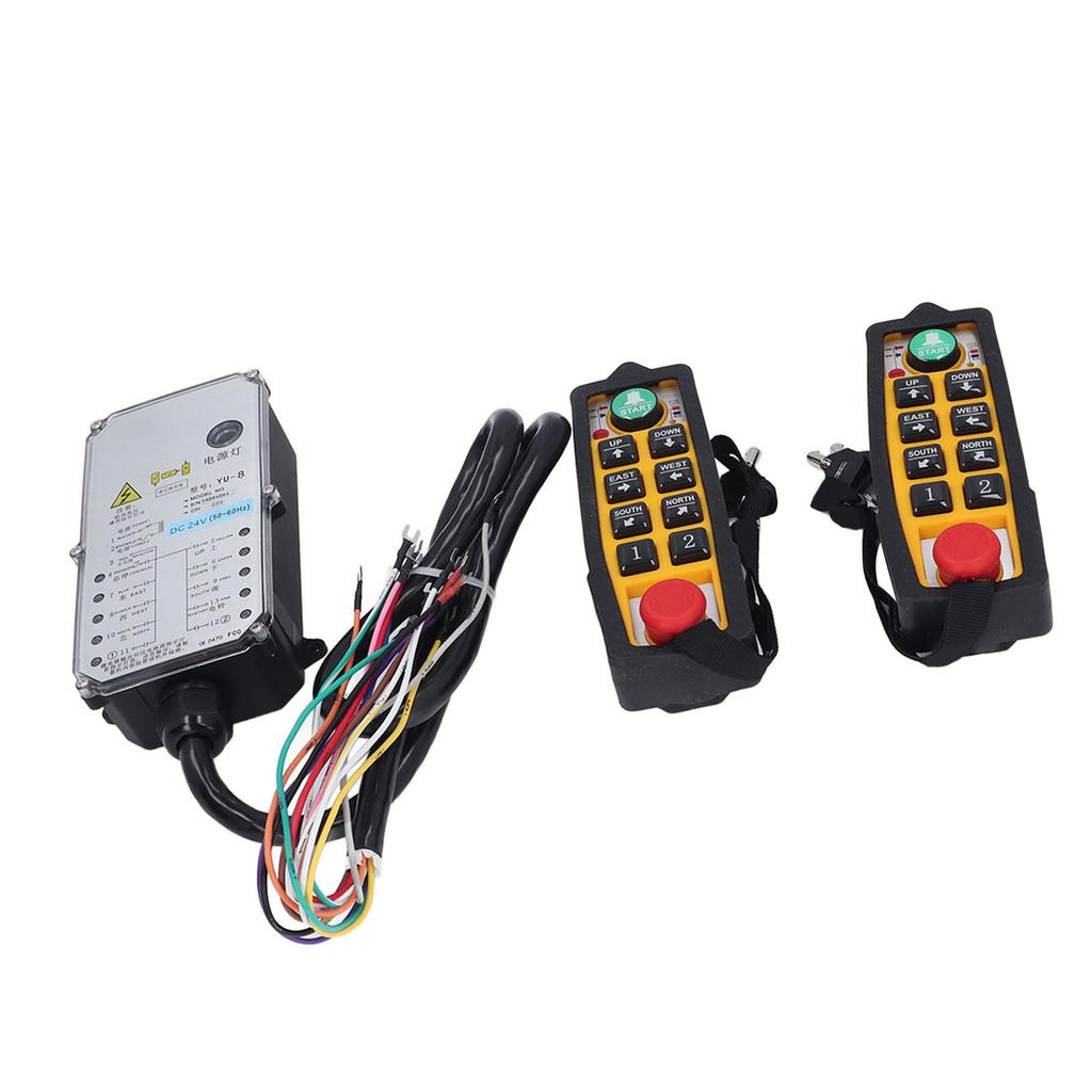 Industrial Remote Control Waterproof Dual Handle Electric Lift Wireless Switch Transmitter Receiver with Lock DC24V