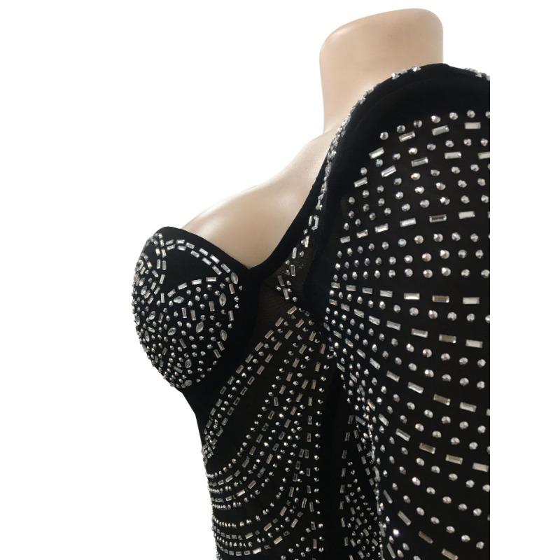 Modisches, durchsichtiges, langärmliges Kleid aus Drillichnetz für Damen