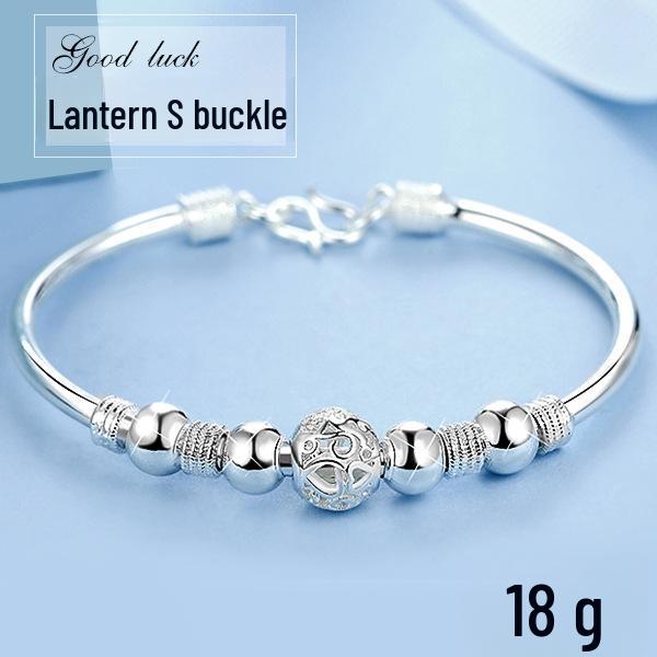 

Браслет из этнических бусин с покрытием из стерлингового серебра: Дизайн полого шара и фонаря для женщин