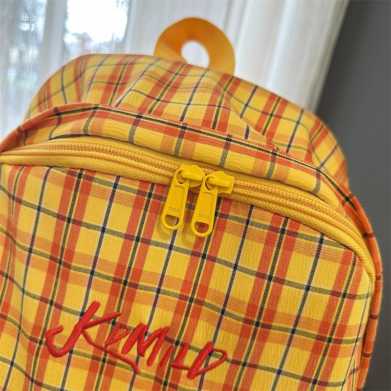 Plaid Print Schoolbag Women's Lightweight Backpack