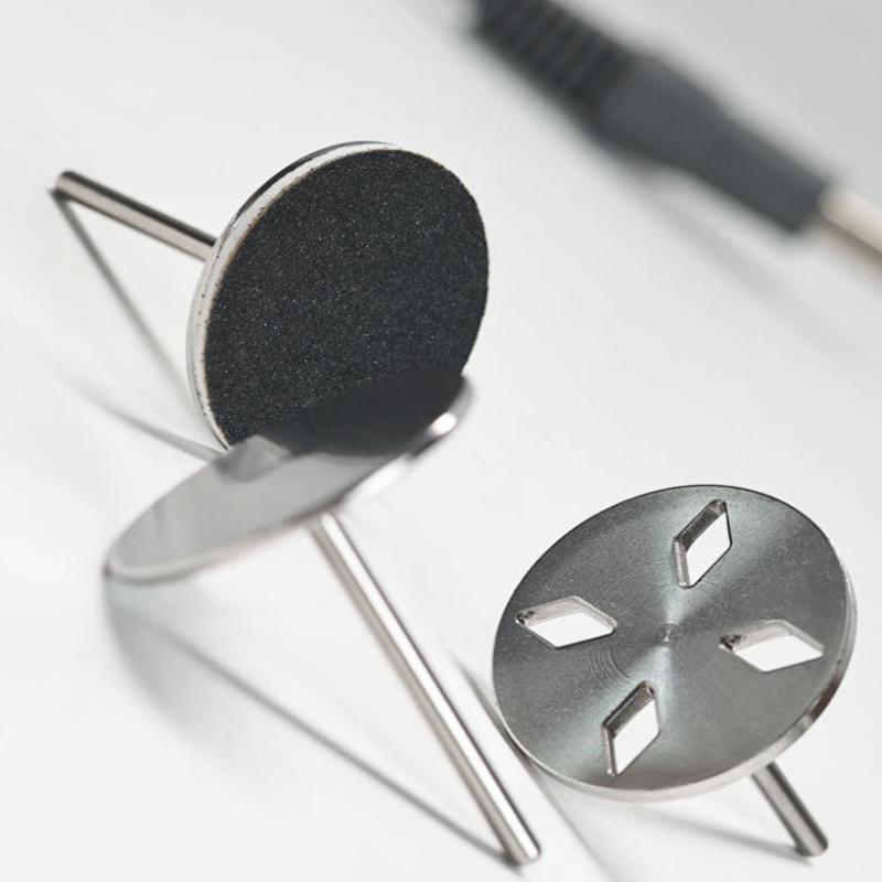 50Pcs Replaceable Self-Adhesive Nail Art Sanding Polish Paper Discs With Metal Nail Bearing For Manicure And Pedicure Repair