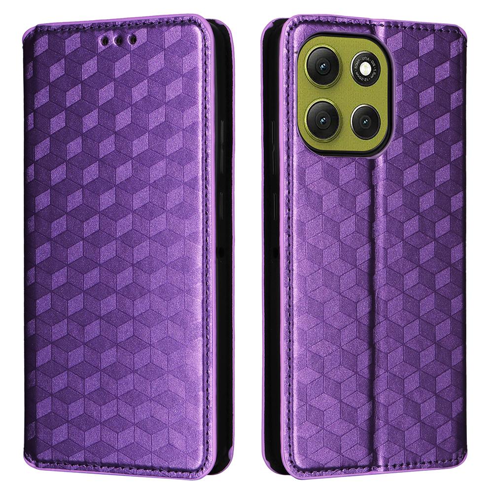 For Motorola Moto G86 5G Case Wallet Rhombus Imprinted Leather Phone Cover