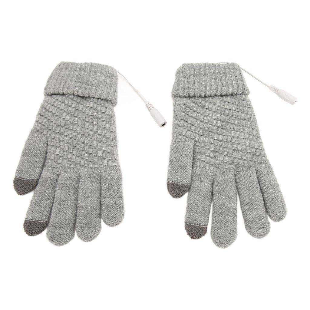 USB Heated Gloves Thicken Detachable Electronic Warming Knitted Gloves for Autumn Winter
