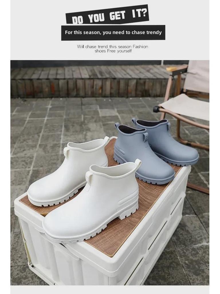 Men's & Women's Non-Slip, Waterproof Rain Boots - Fashionable, Warm, Velvet-Lined Rubber Shoes for Students and Outdoor Wear