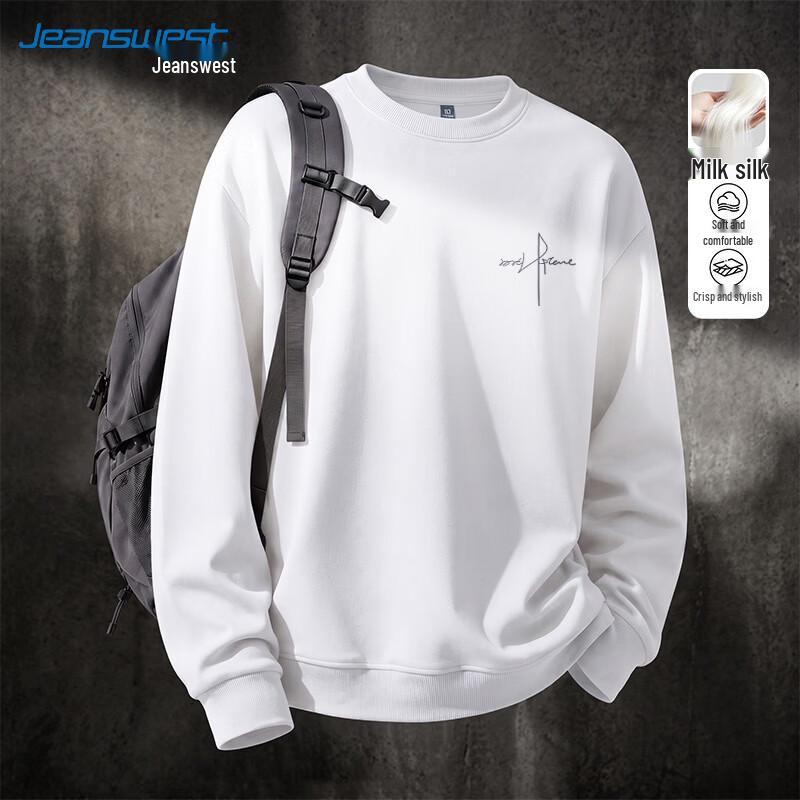 Jeanswest Men's Letter Print Crew Neck Sweatshirt