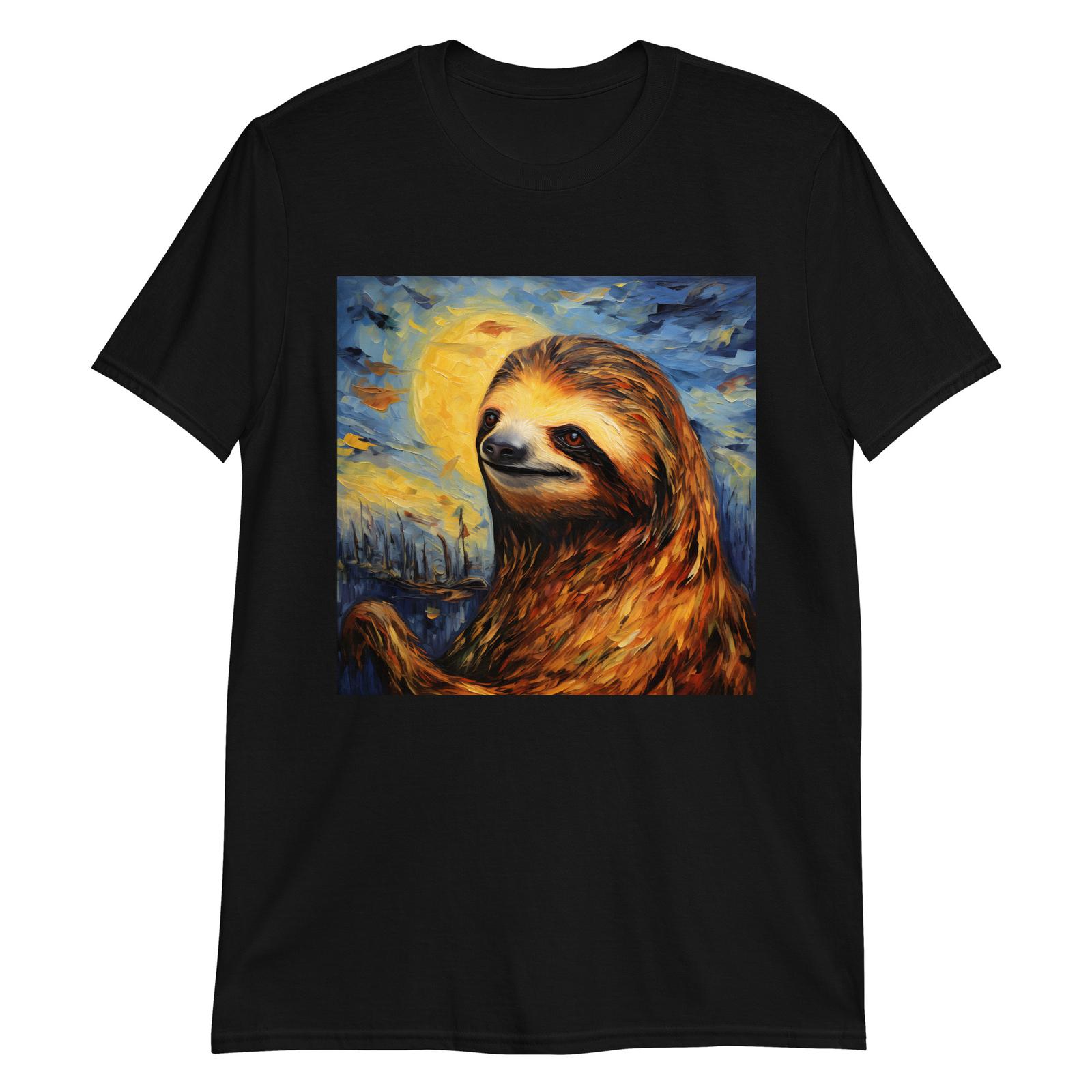 Starry Sloth Night: Impressionist Dream T-Shirt Mens Womens Tees Top 4XL