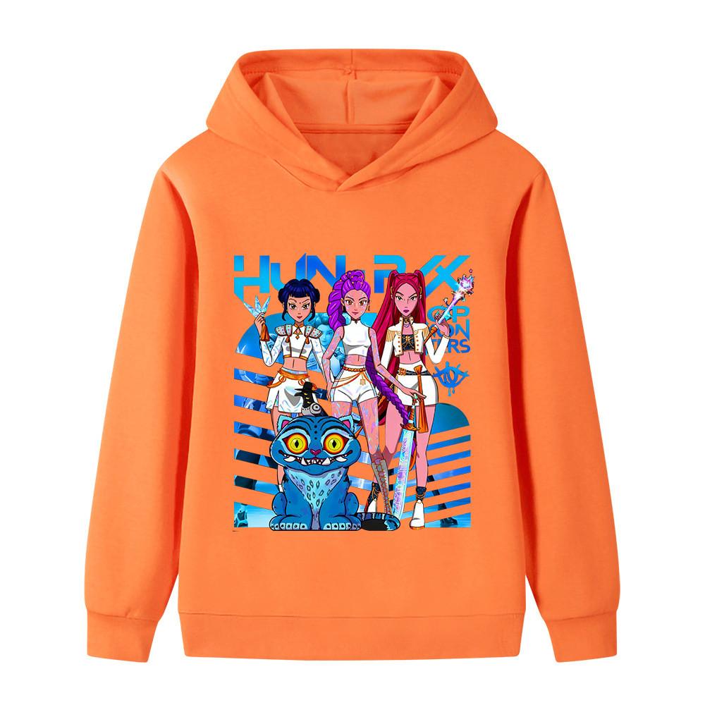 B1231 Kids Boys Girls Kpop Rumi Zoey Mira Print Long Sleeves Hoodie