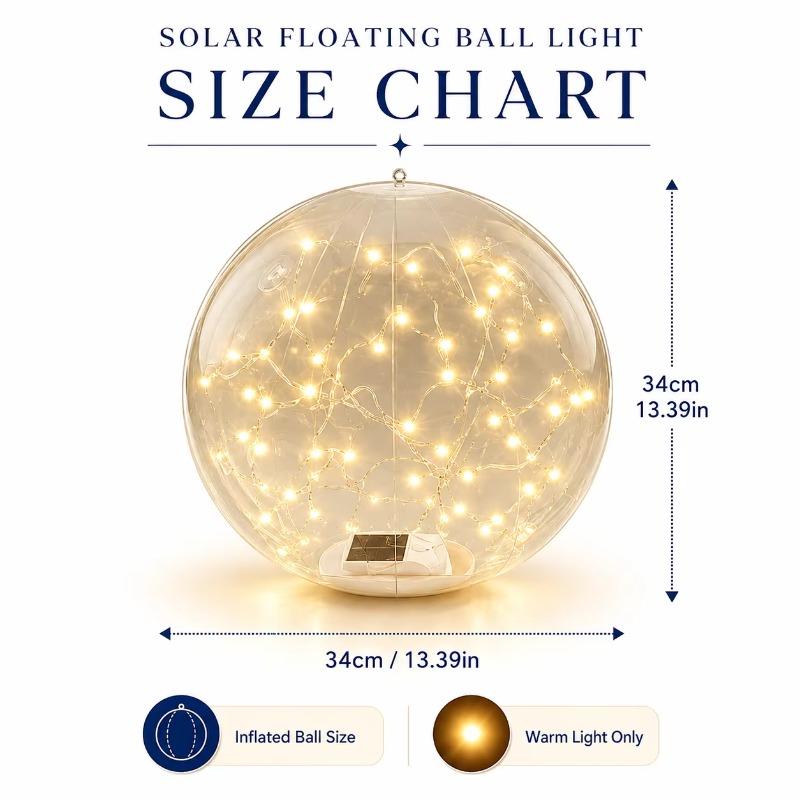 Solar Floating Ball Lights with 8 Modes LED Glow Balls, Warm White Multicolor Blue Waterproof Lights for Garden Patio Pond Pool Party Decor
