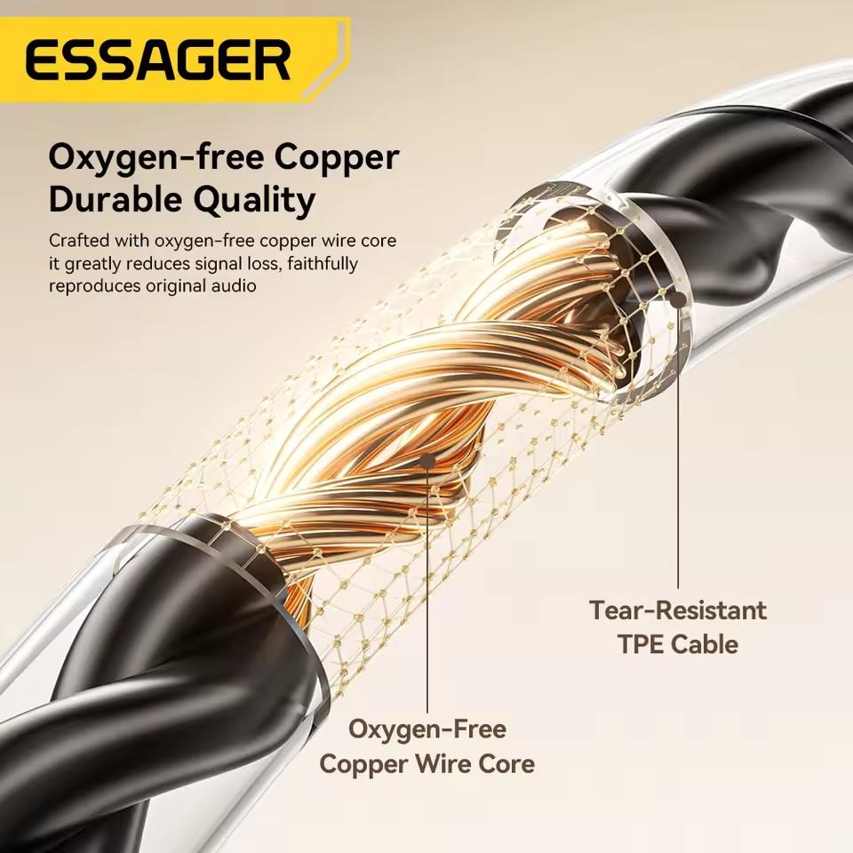 Essager 3,5 mm kabelgebundene Gaming-Kopfhörer In-Ear Muschel Kabelgebundene Kopfhörer mit Mikrofon Stereo Austauschbare Ohrstöpsel Sport Kabelgebundene Kopfhörer