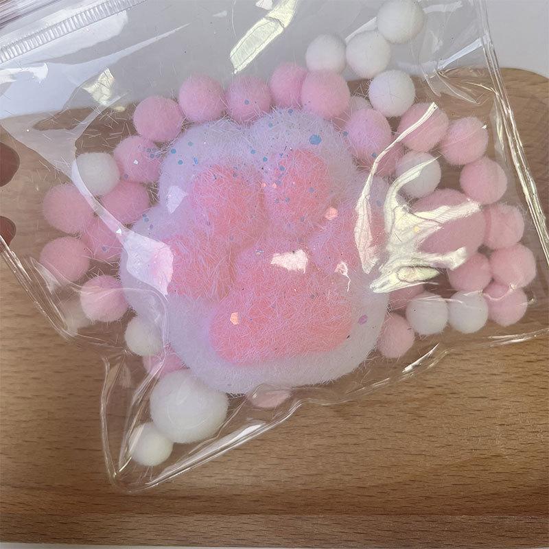 Mochi Taba Squishy Cat Paw With Flocking New Fidget Toy Kawaii Plush TPR Cat Paw Soft Relief Relax Toys