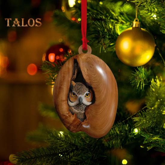 Axinyijia 8er Set Weihnachtsbaumschmuck Tiere - Niedliche 2D Acryl Anhänger Mit Eule, Koala & Waschbär