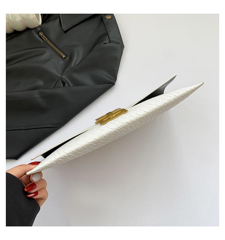 Women's Spring 2024 Slim Crocodile Pattern Clutch: Patent Leather Envelope Bag and Wallet