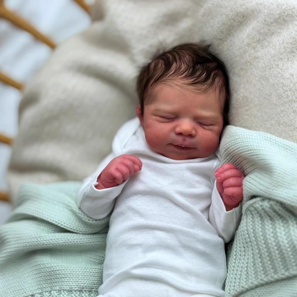 19 Inch Lifelike Rebirth Baby Dolls Pascale Soft Touch Cotton Body Newborn Babies Doll Cute Sleeping Simulation Doll Children Accompanying Growth Toys