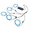 Blue EL Wire Noise Reduction Bendable Decorative 5 In 1 Neon Light Wire for Car Halloween Christmas Party