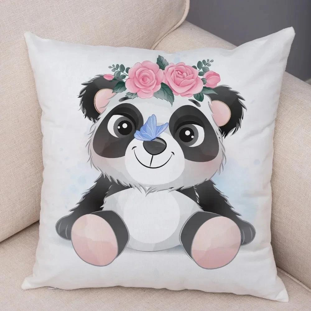 Kreslený Čínský Panda Dekorativní Povlak na Polštář Ozdoby do Auta Kancelář Obývací Pokoj Pohovka Domácí Povlak na Polštář