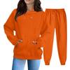 Women's Solid Color Sweatshirt Set (sweatshirt + Sweatpants)