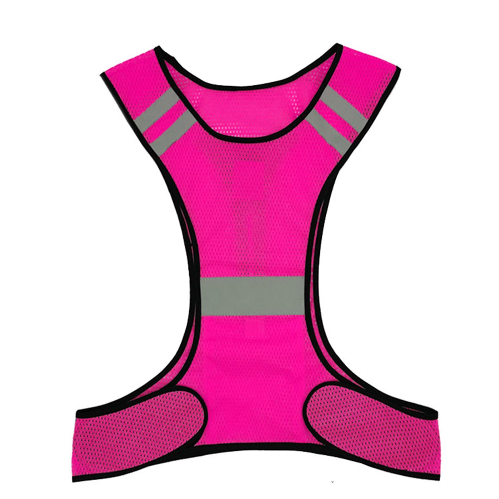 Reflective Safety Running Vest Outdoor Safety Visibility Night Running Outdoor Reflective Clothing Without Light розовый