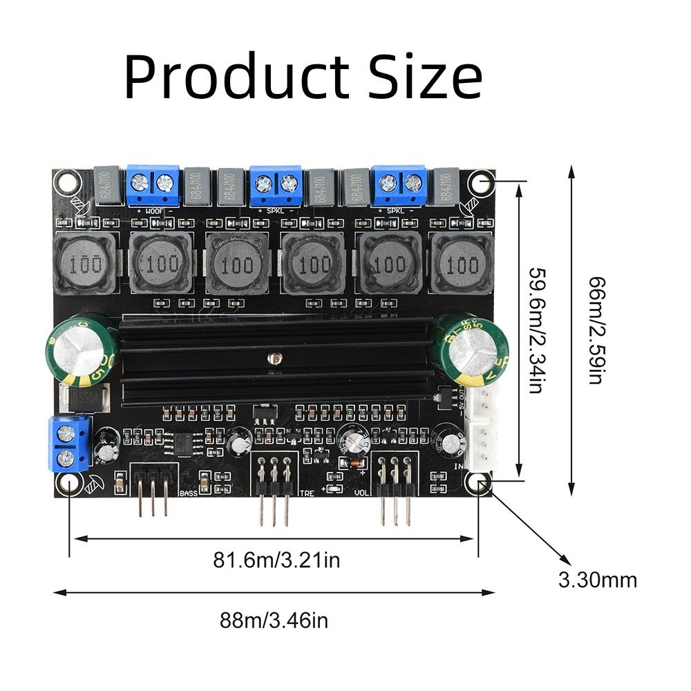 TPA3116D2 Audiophile HIFI Digital Audio Amplifier Board 50W*2+100W High Power 2.1 Channel Subwoofer With Extension Cable