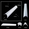 Super Long Denim French Fake Nails - Flat Top, 240 Boxed Nail Tips