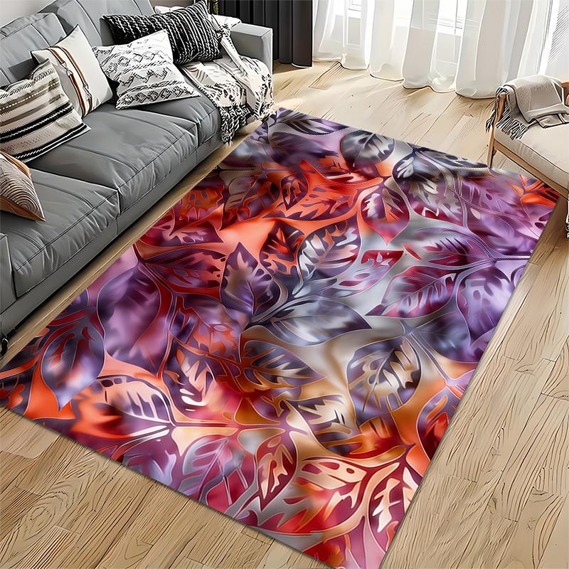 Colorful Gradient Leaf Pattern Carpet for Living Room or Bedroom Decor Suitable for Use As an Anti-slip for Living Room Bedroom Sofas