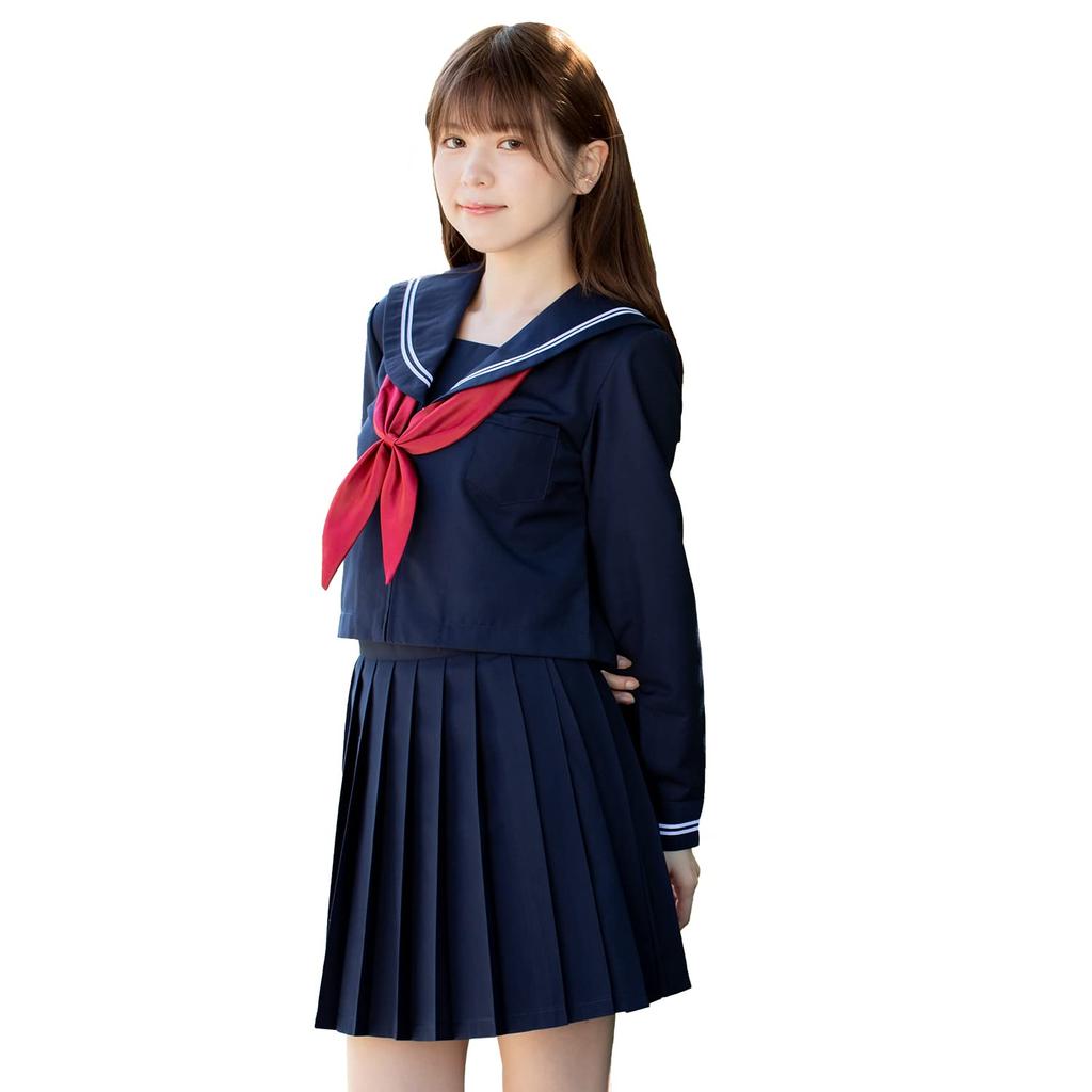 Sailor Suit Navy Blue Uniform Ribbon Costume High School Girl Cosplay Size S [Classe] Women's Cross-dressing