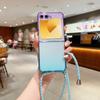 For Samsung Galaxy Z Flip7 FE 5G/Z Flip6 5G Case Gradient Color TPU Phone Cover with Lanyard