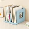 Yousheng Cute Bookends Organizer for Desk Pastel Kids Book Holder Shelf with Multi-Compartment, Anti-Tip Base & Open Design, Study Decor for Textbooks