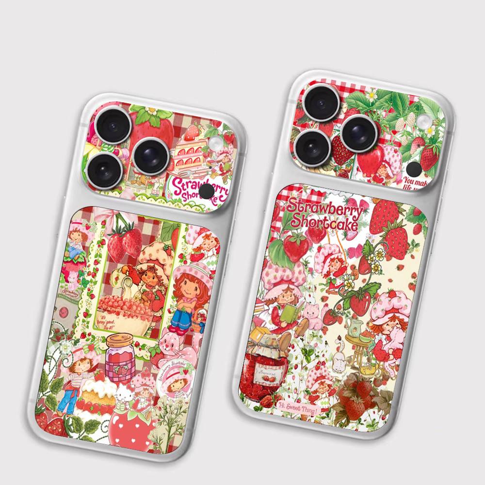 Girl Pink Strawberry S-Shortcake Anti-Scratch Back Decal Protective Wrap Skin for iPhone 17 Pro 17 Pro Max