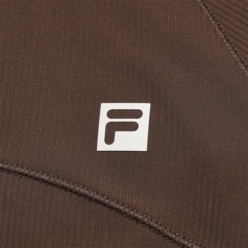 Fila Fitness Series Casual Retro Solid Color Slim Fit Stand Collar Zip Knit Top Women Tops A11W541502FBN