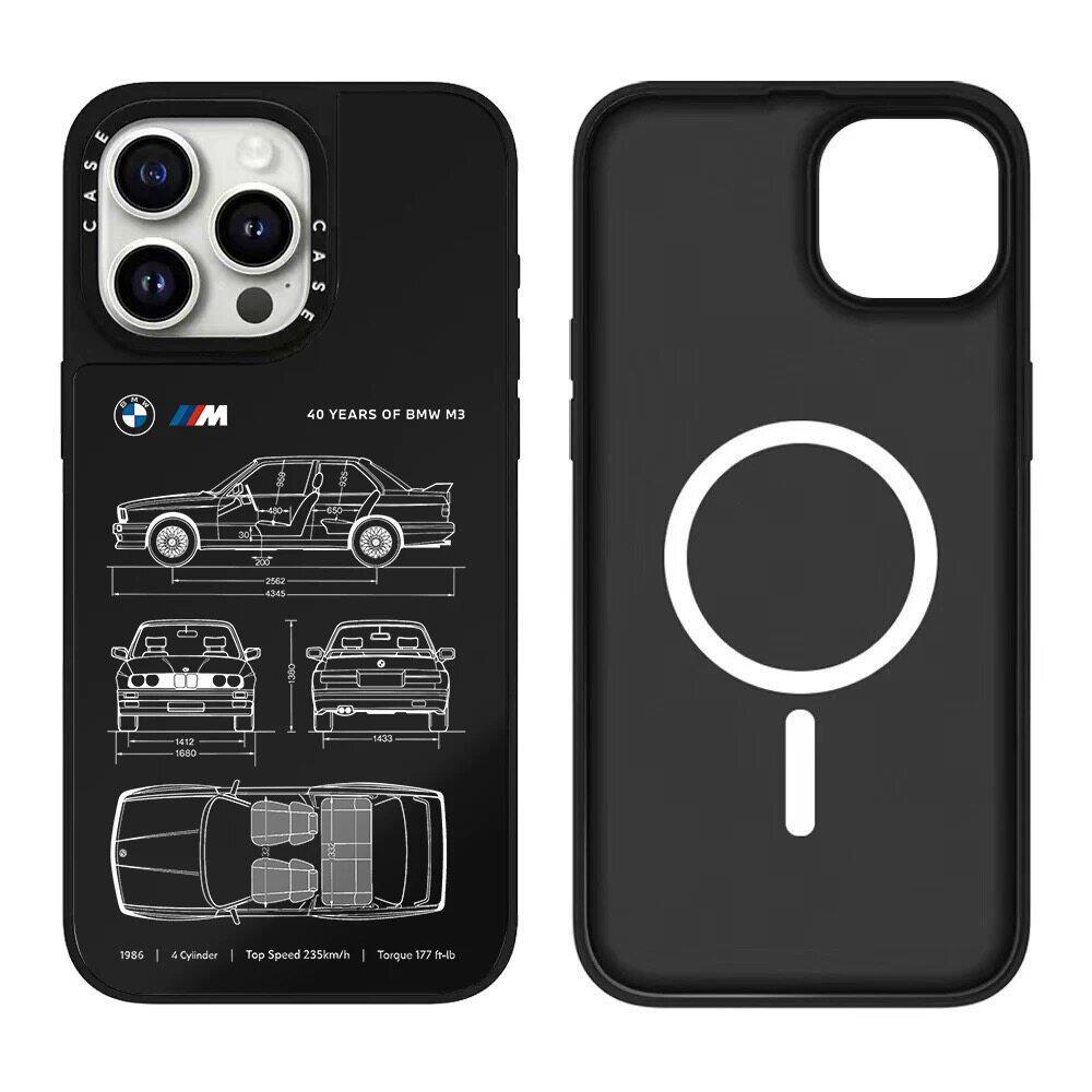 Blue Black Red For Bmw M Power M3 Emblem Car Phone Case For IPhone 17 16 15 14 13 12 11 Pro Max X XR Plus Phone Shell Sticker hkvr74
