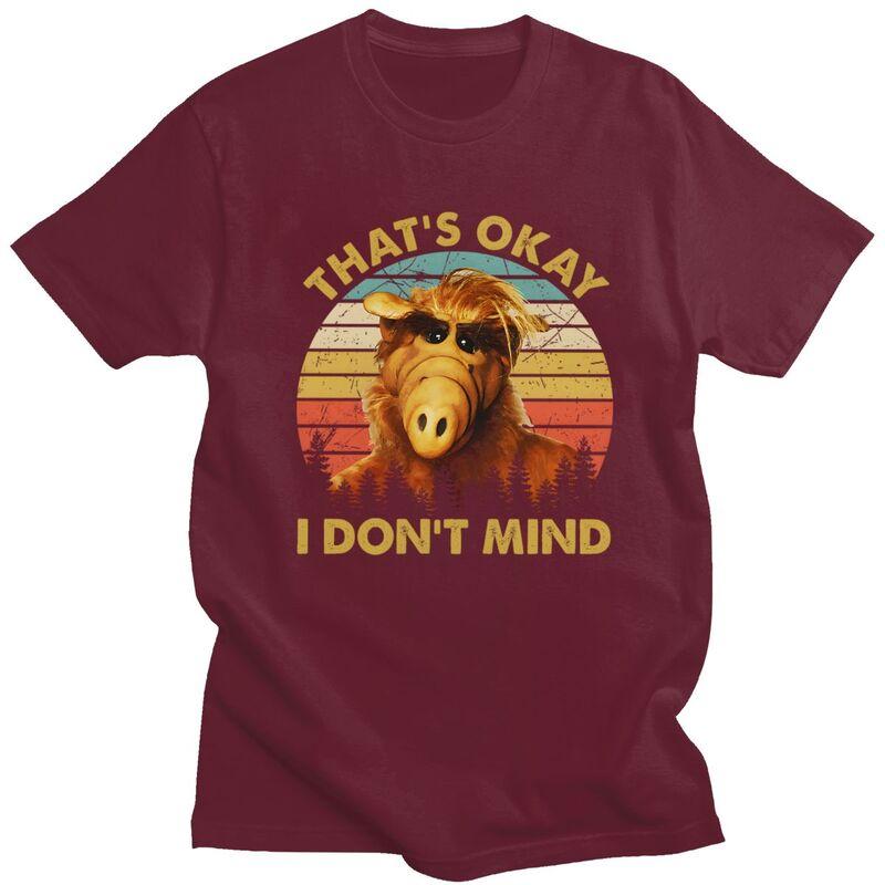 Custom Alf Thats Okay I Dont Mind T Shirt Men Pure Cotton Tshirt Casual Alien Life Form Tee Tops Fashion Tshirts