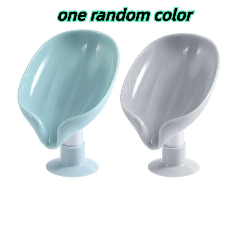 2PCS Suction Cup Soap Dish For Bathroom Shower Portable Leaf Soap Holder Plastic Sponge Tray For Kitchen Bathroom Accessories