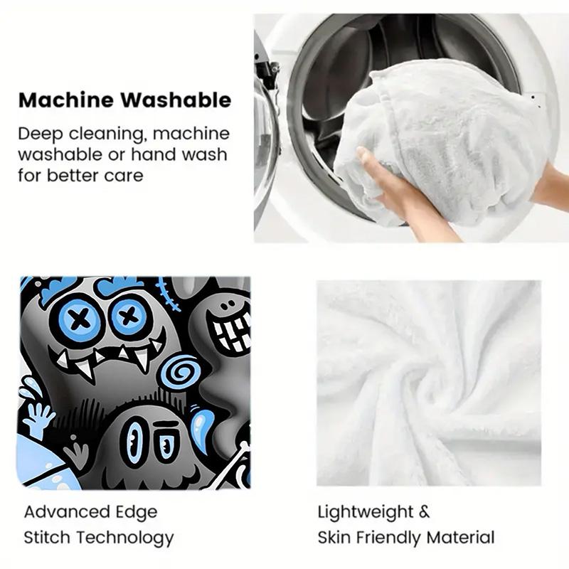 Dark Monster Cartoon Carnival 2D Flat Pattern Flannel Blanket High quality All Seasons Warmth and Comfort Perfect for Christmas Gifts.NMT0928047