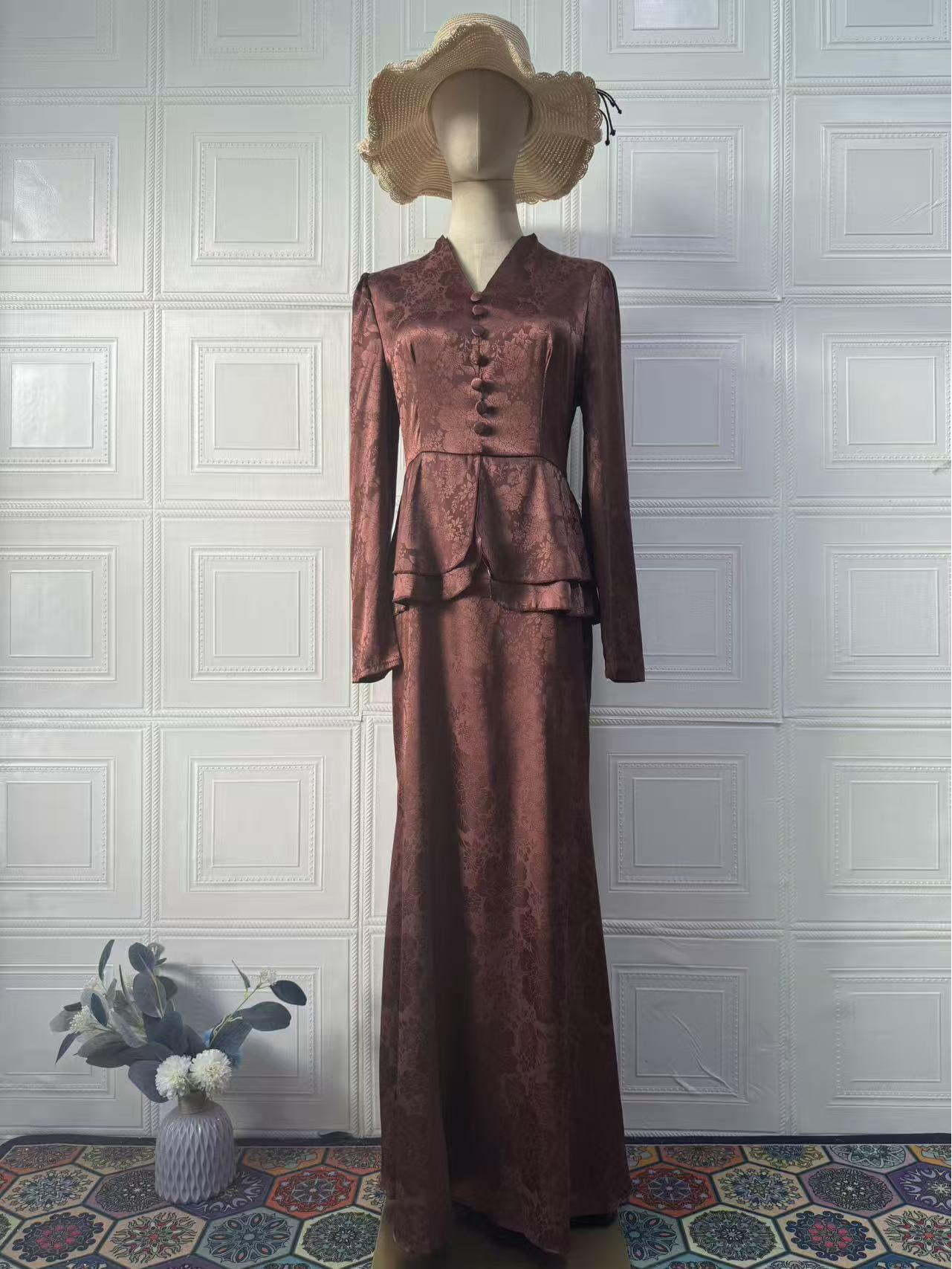 

2025 Vintage Elegant Long Sleeve Slim Fit Dress for Women S