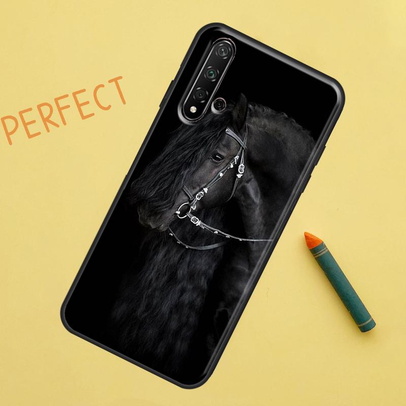 

Beautiful Black Horse For Huawei Nova 12s 11i 7i 8i 12i Y73 Y70 Y90 Y60 Y72 Y61 Y91 9 10 SE P40 Lite P30 Pro Case Huawei Nova Y91