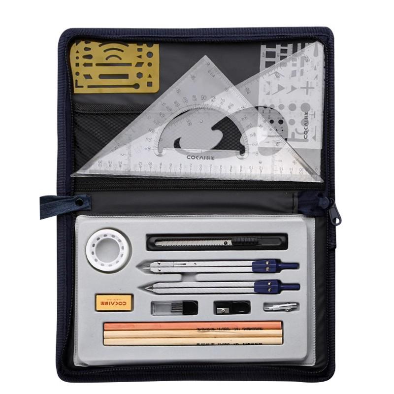 Mechanical Drawing Tool Set: Compass, Ruler, and Divider for Engineering, College Students, and Architecture.