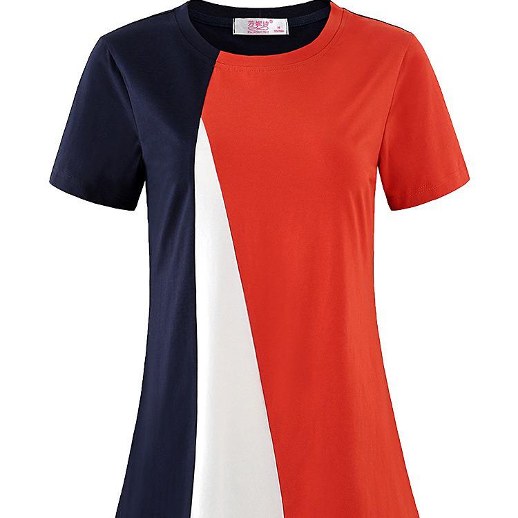 Übergröße Damen Sommer Locker Geschnitten Kurzarm T-Shirt für Mütter mittleren Alters