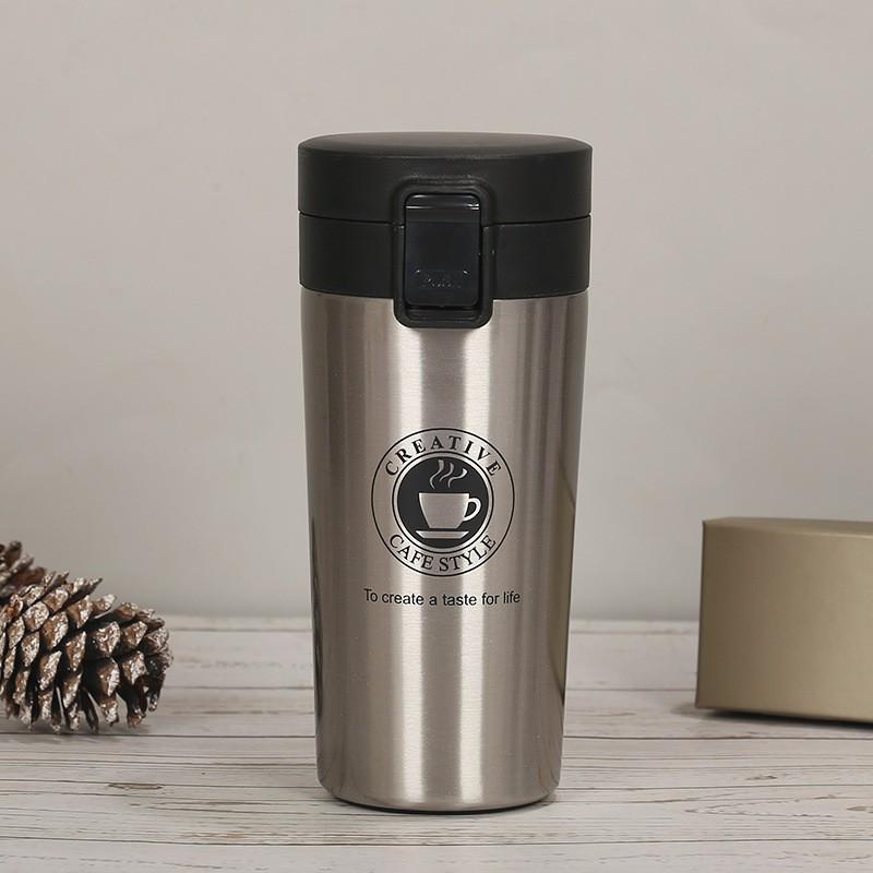 380ml Thermos Coffee Cup Thermal Mug Double Layer Stainless Steel Vacuum Insulated Metal Thermos Outdoor Sports Water Bottle