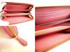 Authentic PRADA Pink Saffiano Triang Leather Round Zip Long Wallet #9968  Open Box