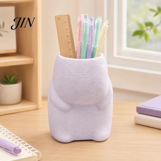 Colorful Desktop Pen Holder Standing Capybara Holder, Cute Animal Desk Organizer for Pens Makeup Fresh Blue Brushes, Large Capacity Pencil Stand