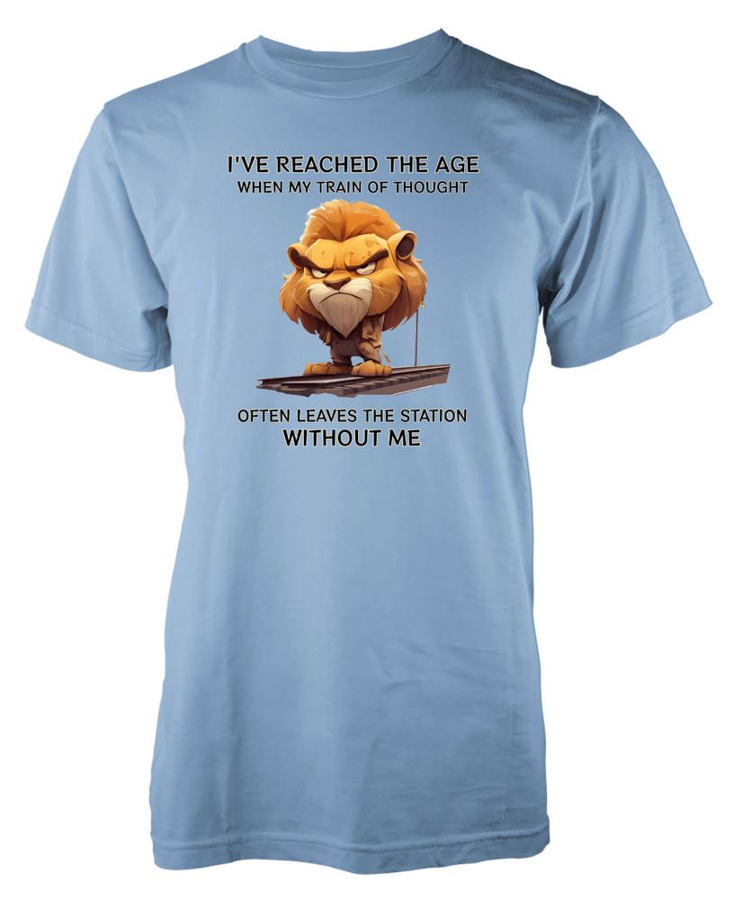 

Personalised Lion Train Thought Leave Station Novelty Unique Tshirt Adult and Kids M