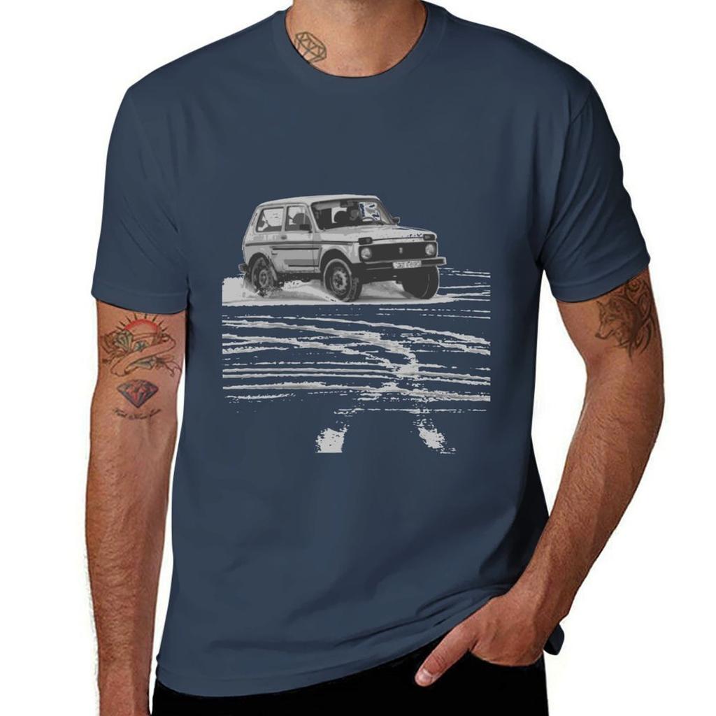 T-shirt Lada Niva Drifting Anime Vintage Abbigliamento Uomo