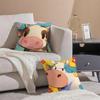 Cute graffiti style cow Cushion Cover Pillowcase Short Plush Invisible zipper Room Sofa Cushion Cover