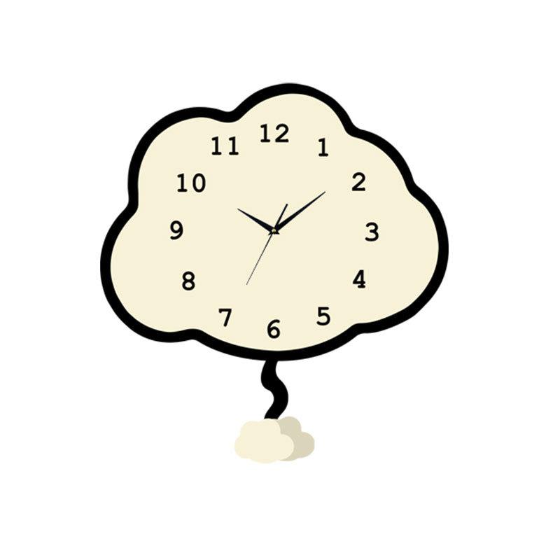 

Крем Креативные Часы Облако Новые Настенные Часы Гостиная Дом Ресторан Настенные Подвесные Современные Простые Часы Подвесные Часы Medium cloud silent swing 40 * 42cm