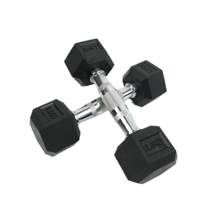 Hexagonal Fixed Dumbbell with Rubber Coating for Commercial Gyms - Ideal for Personal Trainers and Arm Strength Training.