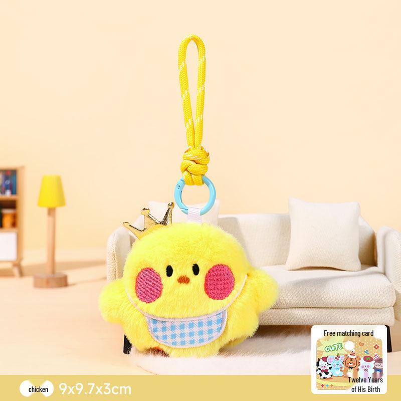 Twelve Zodiac Plush Animal Keychain: Cute Backpack Pendant Dolls