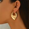 Wind Women's Earrings Geometric Love U-shaped Hollow Design High-end Ear Buckle Versatile Niche Earrings