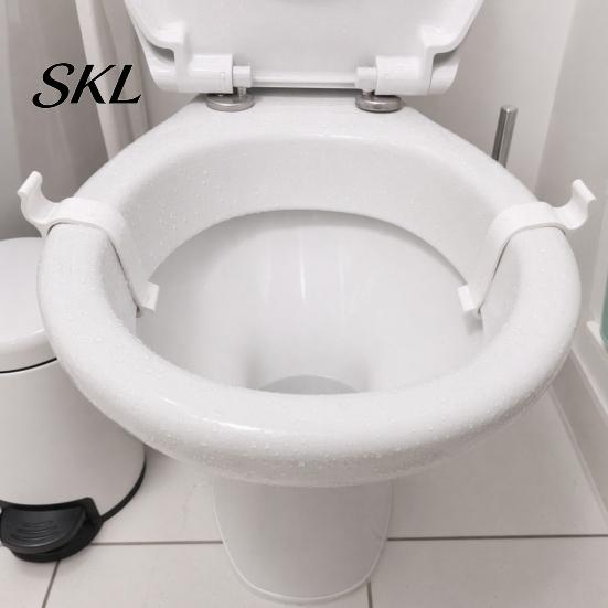 Clip Stabilizzatore di Supporto per Sedile del WC, Morsetti a Clip Senza Foratura, Morsetto di Fissaggio Stabile, Installazione Facile, Alzalucido, per Bagno di Casa