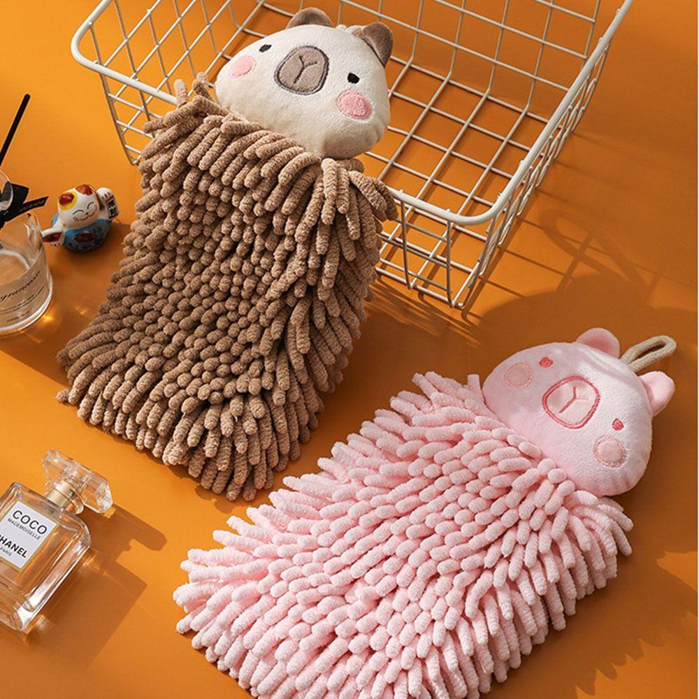 Wall-Mounted Capybara Hanging Hand Towels Thickened Kitchen Microfiber Towels  Dishcloth