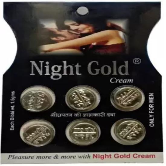 Buy Night Gold Cream Longer Sex Time Cream For Men 1.5 g (Black) * 6 units at affordable prices